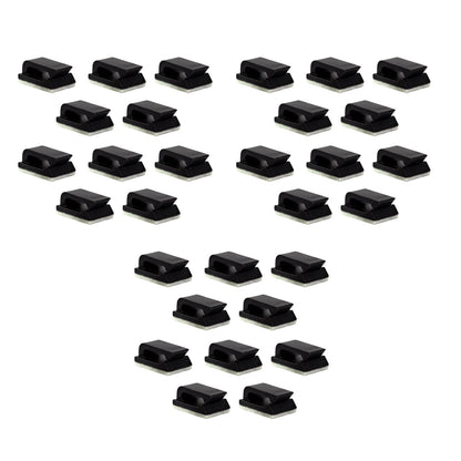 30Pcs Wire Clip Black Car Tie Rectangle Cable Holder Mount Clamp Self Adhesive J