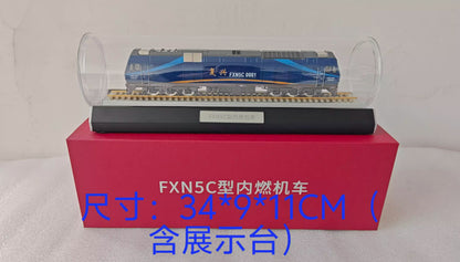 1:87 34CM FXN5C Diesel Locomotive Diecast Train Passenger Car Model Collection