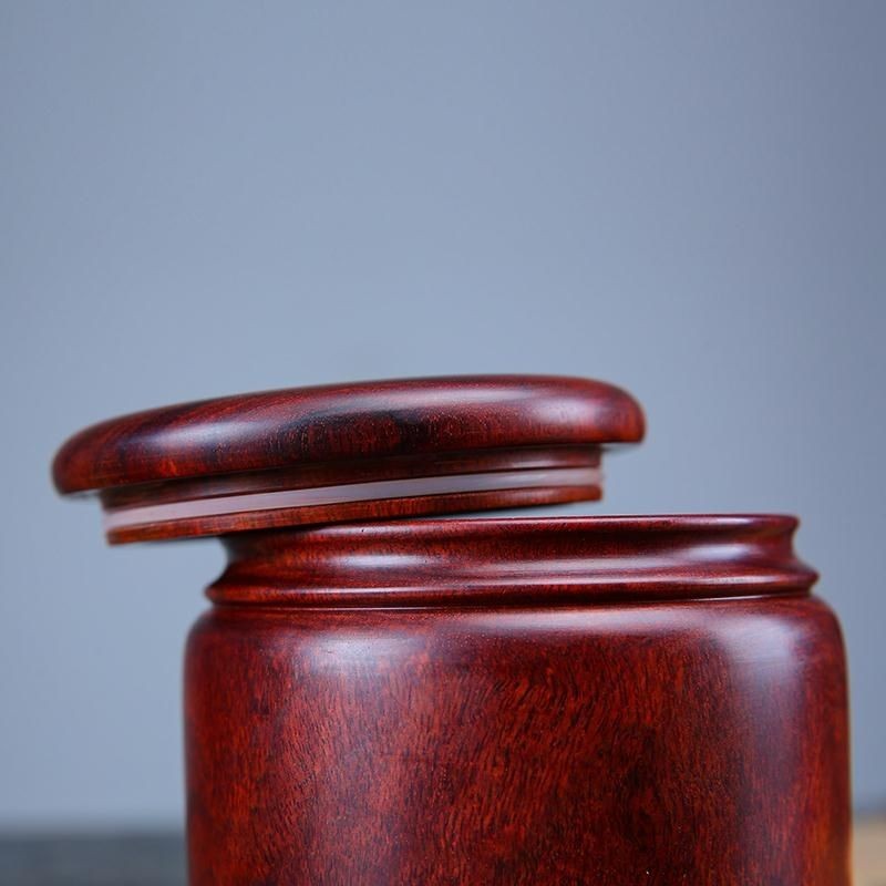 Red Sandalwood Tea Caddy Solid Pterocarpus Santalinus Chinese Sealed Tea Jar