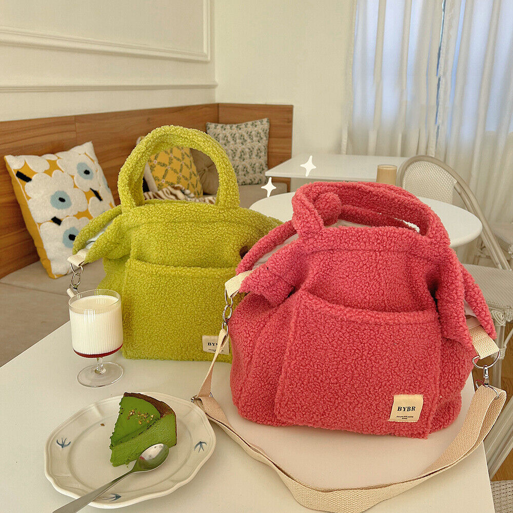 Plush Shoulder Bag Fluffy Faux Fur Tote Bag Large Capacity Messenger Bag Soft