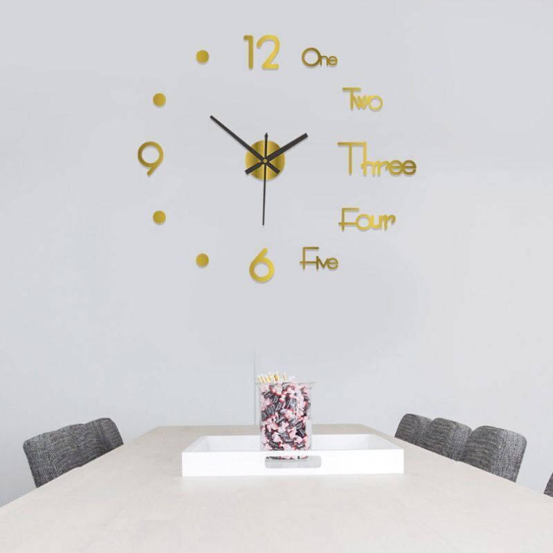 DIY Wall Clocks Creative Acrylic Punch-Free Luminous Living Room Home Decor 16in