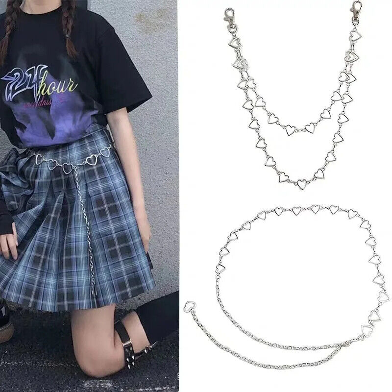 Women Belt Classic Love Heart Hollow Waist Chain Pants Trendy Hip Hop Waistbands