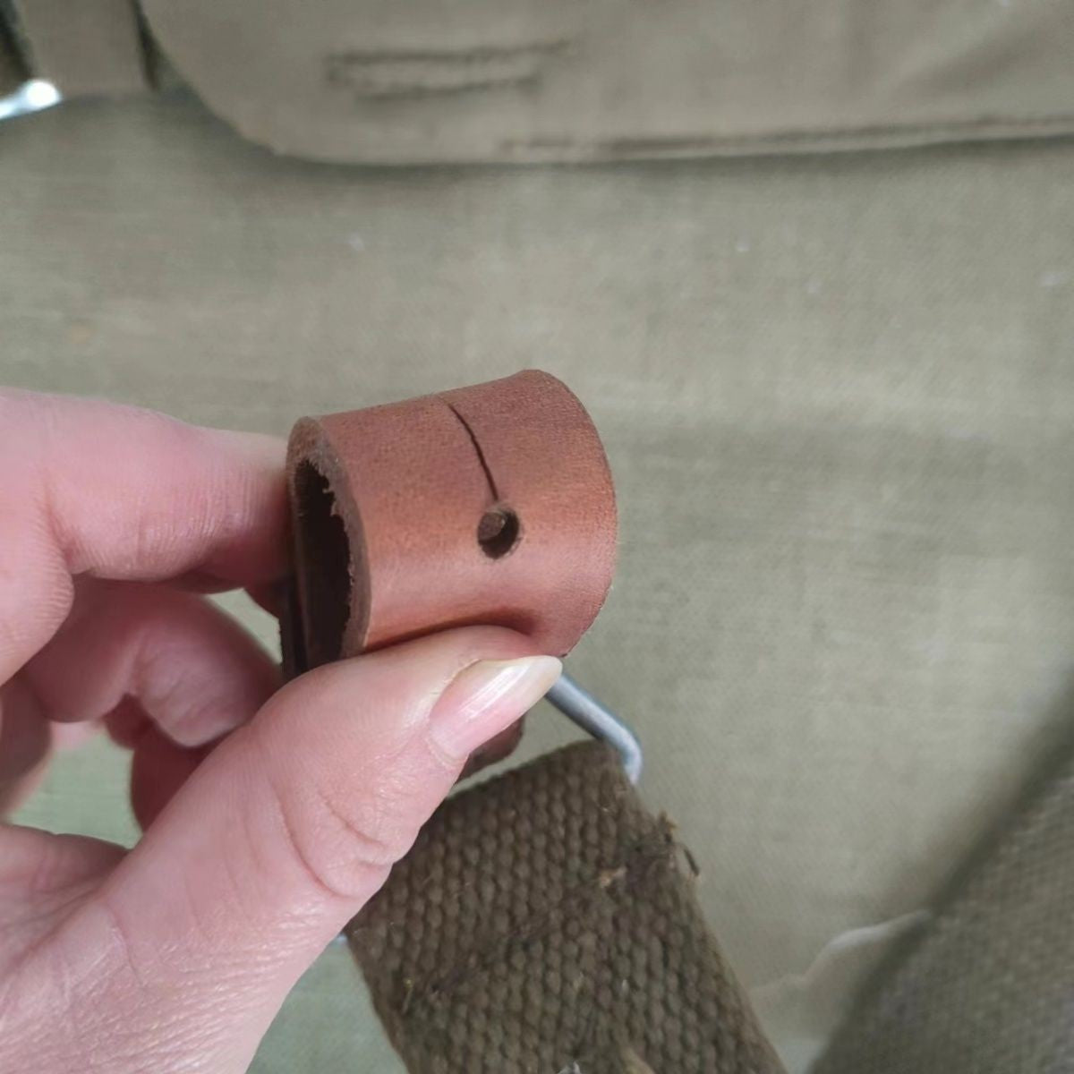 Vintage 1960s Tactical Strap Original Canvas Leather Outdoor Shoulder Belt