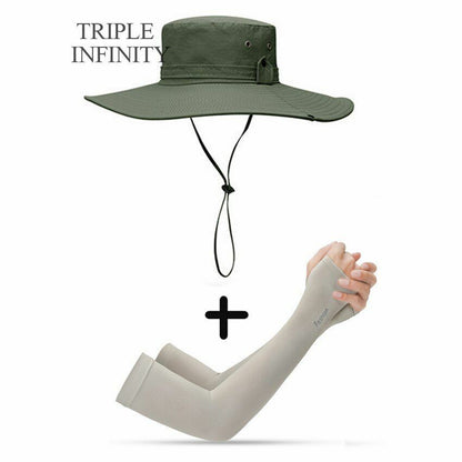 Bucket Hat Cowboy Summer Fishing Hiking Beach Waterproof Sun-proof Anti-UV Cap