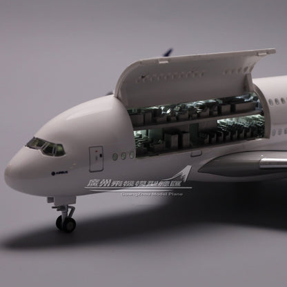 1:160 46CM AIRBUS A380 Passenger Airplane Led Sound- controll Light Resin Model