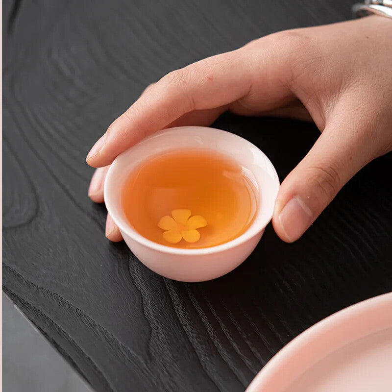 Hand-kneading Flowers Ceramic Teacup Handmade Porcelain Tea Cup Chinese Teaware
