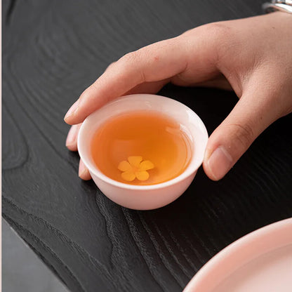 Hand-kneading Flowers Ceramic Teacup Handmade Porcelain Tea Cup Chinese Teaware
