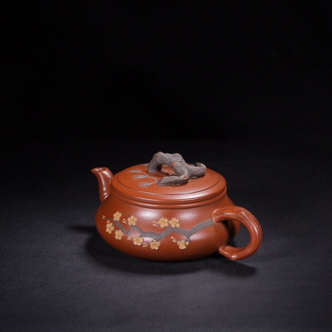 Chinese Yixing Zisha Clay Handmade Exquisite Teapot （岁寒三友 底款：汪寅仙）