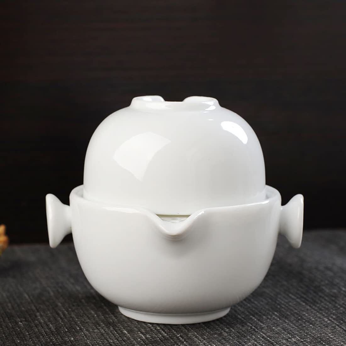 Convenient Teapot Tea Cup Porcelain Teacup Glazed Travel Tea Set Kuaike Cups
