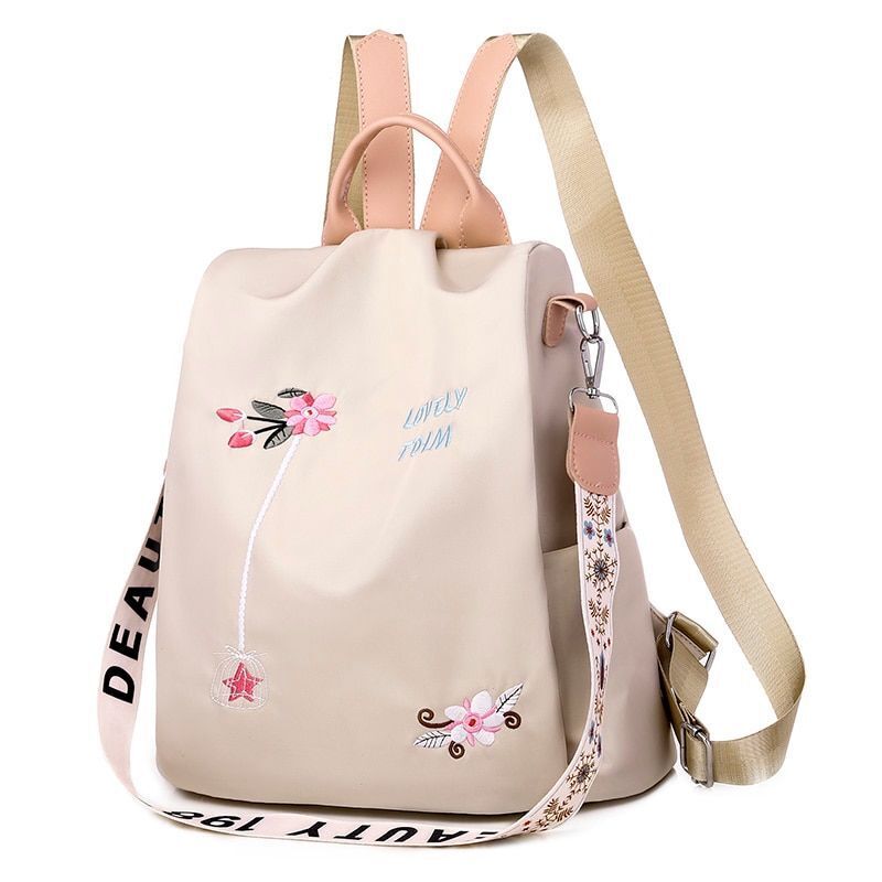 Embroidery Waterproof Oxford Backpack Anti-theft School Bag High Quality Large