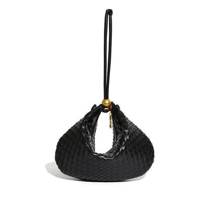 Woven Tote Handbag Soft Synthetic Leather Weave Purse Wrist Bags Shoulder Purse