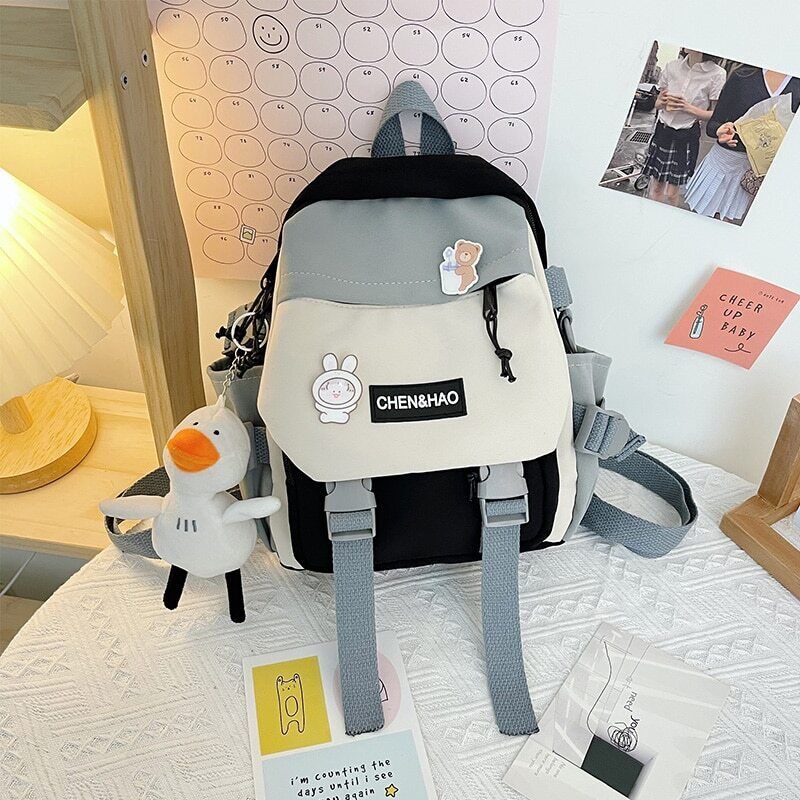 Women's Backpack Mini Girls' School Bag Nylon Fabric Girl Schoolbag Female