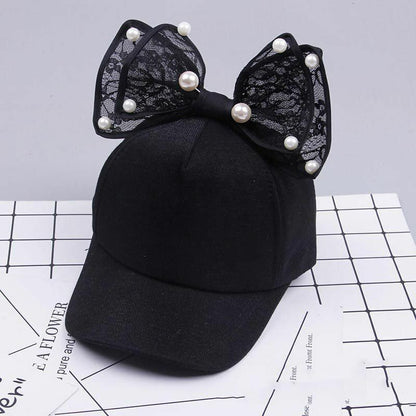 Baby Hats Spring Summer Girl Baseball Caps Glitter Rabbit Ear Pearl Sun Children