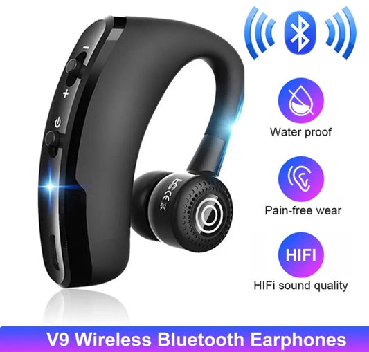 Bluetooth 5.0 Earpiece Wireless Headset Noise Cancelling Earbuds Driving Trucker