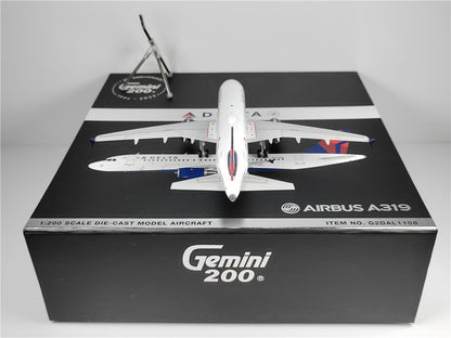 1:200 Geminijets DELTA AIRBUS A319 Passenger Airplane Diecast Aircraft Model