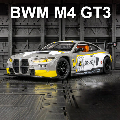 1:24 BMW M4 GT3 Diecast Model Car Track Racing Toy Vehicle Sound Light Kids Gift