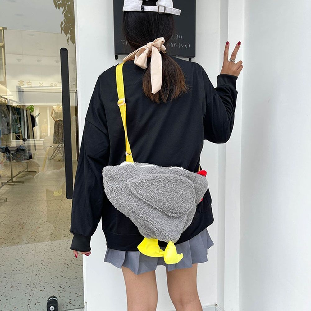 Plush Bag Cartoon Chicken Shoulder Bag Work Travel Women Handbags Crossbody Bag