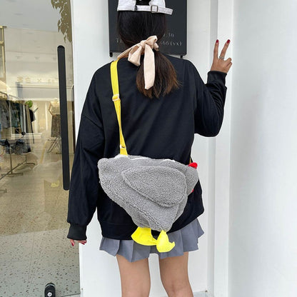 Plush Bag Cartoon Chicken Shoulder Bag Work Travel Women Handbags Crossbody Bag
