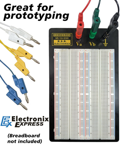 Set of 6 Banana to Banana Test Leads 36" Red, Black, White, Blue, Green, Yellow