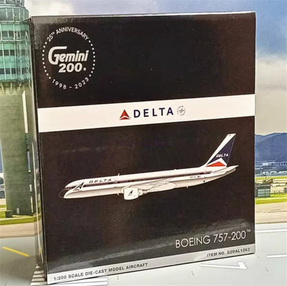 for GeminiJets for Delta for Boeing B757-200 N607DL 1:200 plane Pre-built Model