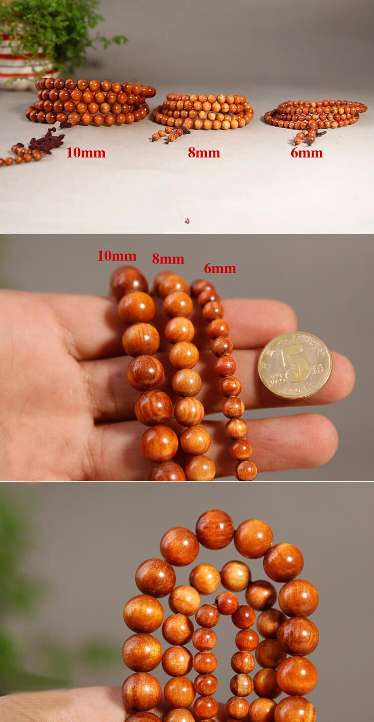 10-20mm beads Wooden Bracelet Raja Kayu Wood Agathis Alba Bead Mala Prayer Beads