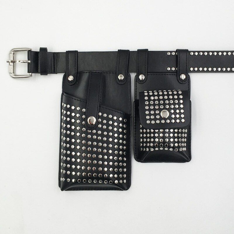 2 PCS Women Belt Bag Leather Flap Fanny Pack Shoulder Crossbody Chest Bag Purse
