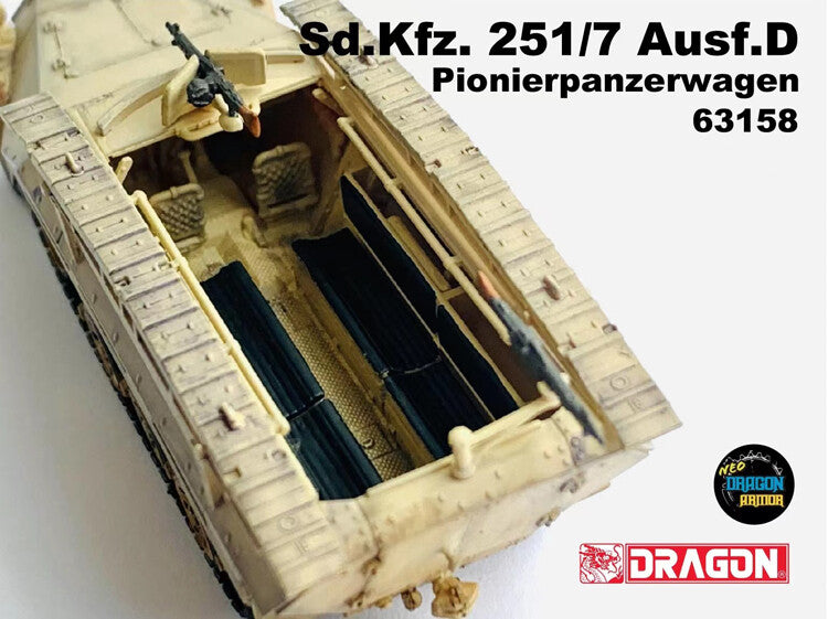 1/72 German Sd.kfz.251/7 Half-Tracked Sapphire Armored Vehicle D Model