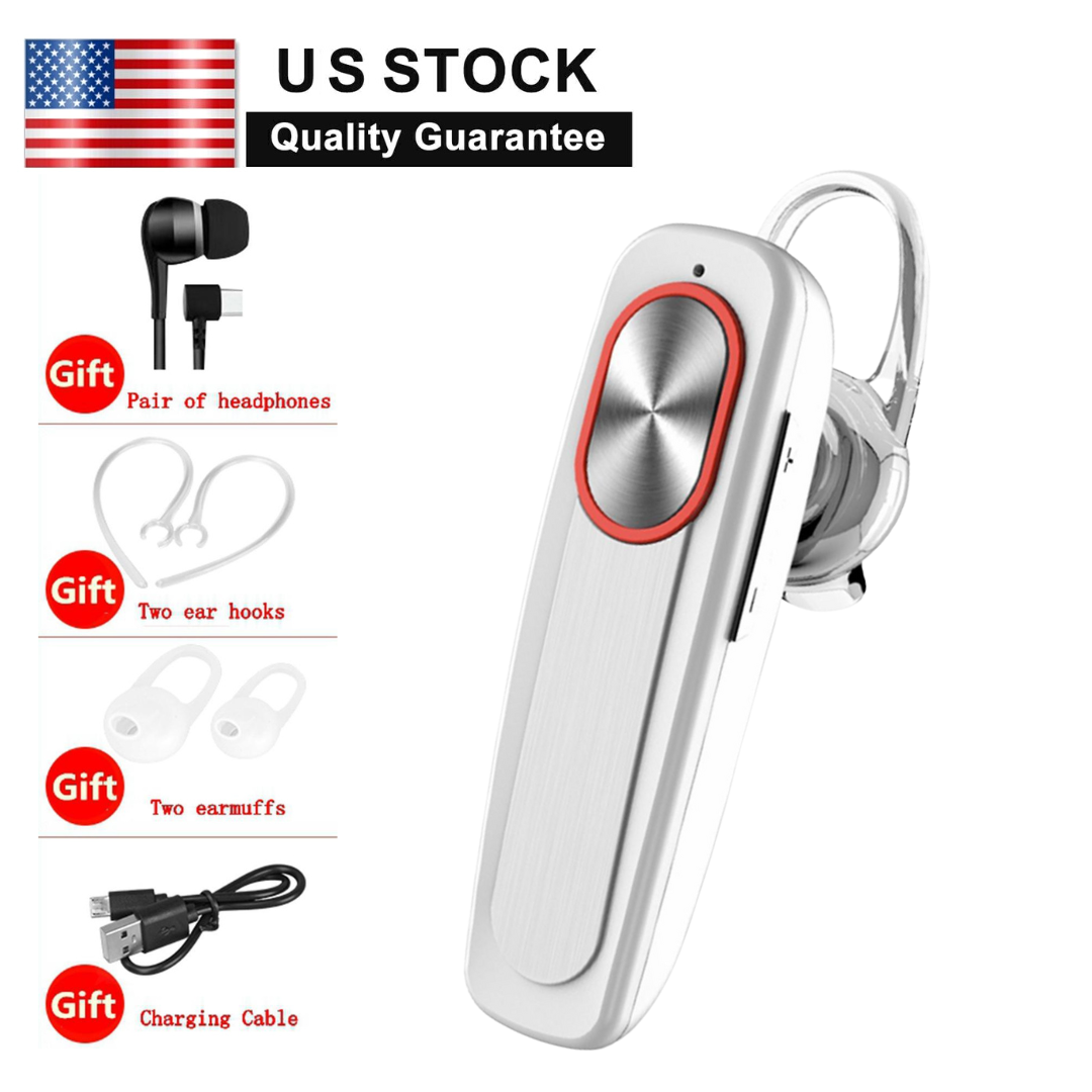 Wireless Bluetooth 5.0 Earpiece Headset Driving Trucker Earbuds Noise Cancelling