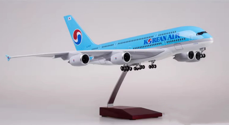 46CM 1:160 KOREAN AIR AIRBUS A380 Passenger Airplane Landing Gear Resin Model