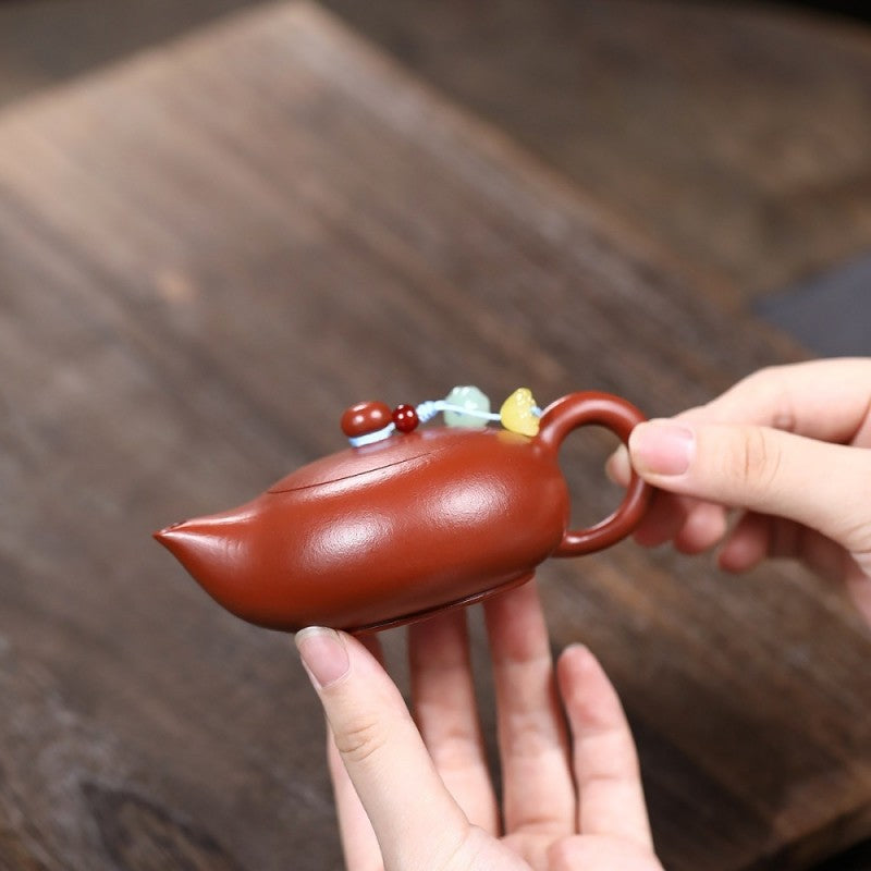 3.4oz True Yixing Zisha Zhu Clay Tea Pot With Certificate Paper Original Ore Pot