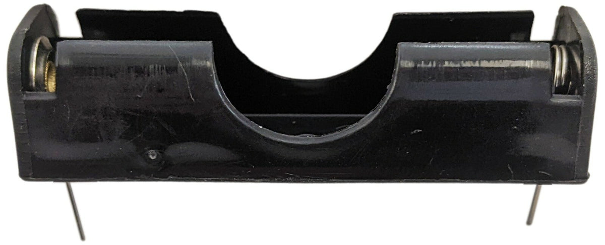 Single "AA" Battery Holder with PCB Pins, Plastic Case (2.24" x 0.66" x 0.58")