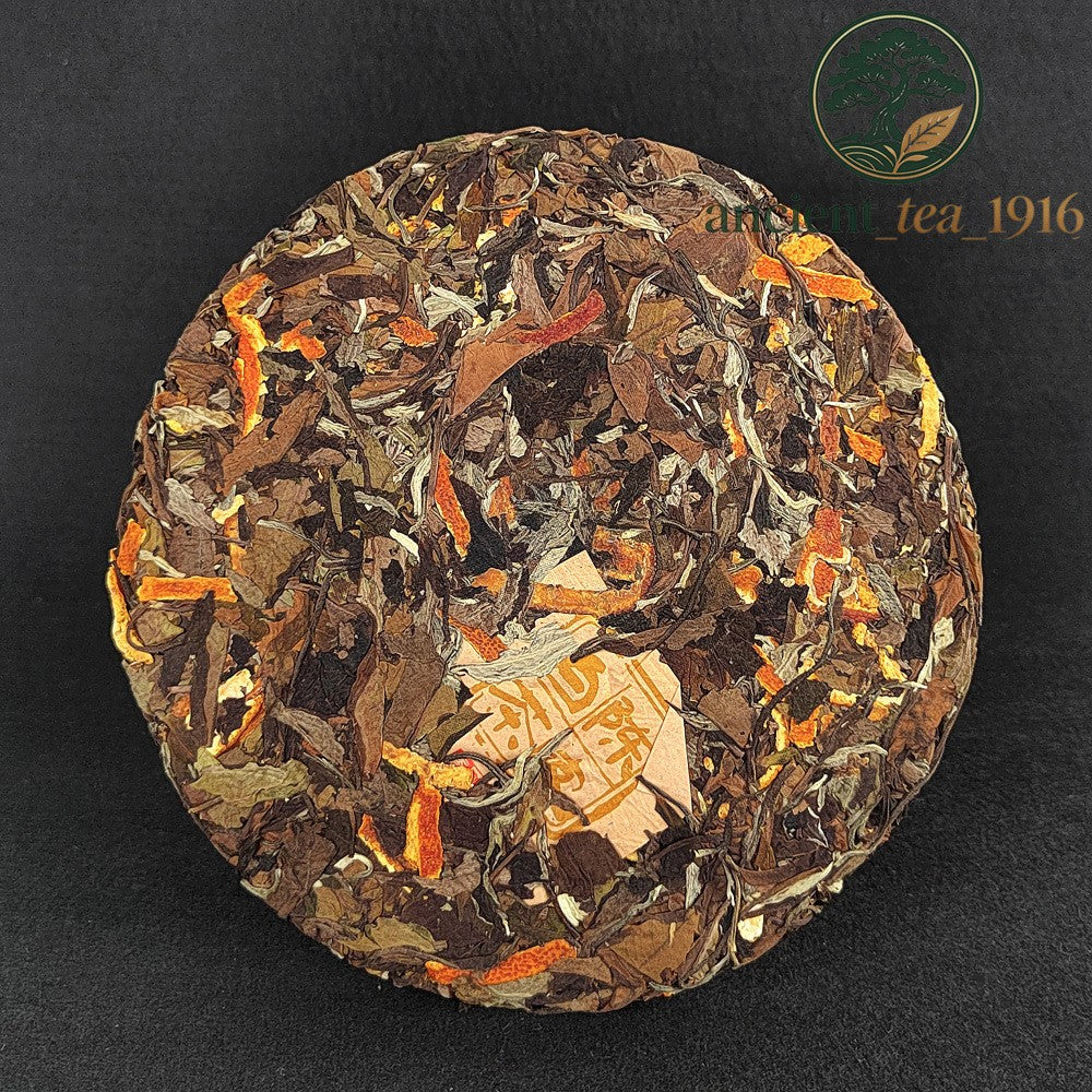 357g 2022 Chenpi White Tea Cake Yi Wu Small Green Mandarin Orange White Tea