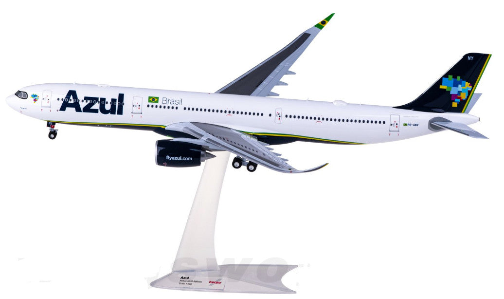 1:200 32CM Herpa Azul AIRBUS A330-900neo Passenger Airplane ABS Plastic Model