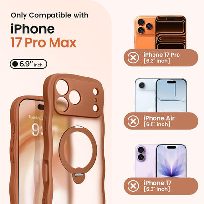 for Iphone 17 Pro Max Case with 360° Spin Magnetic Stand for Women, [Compatible