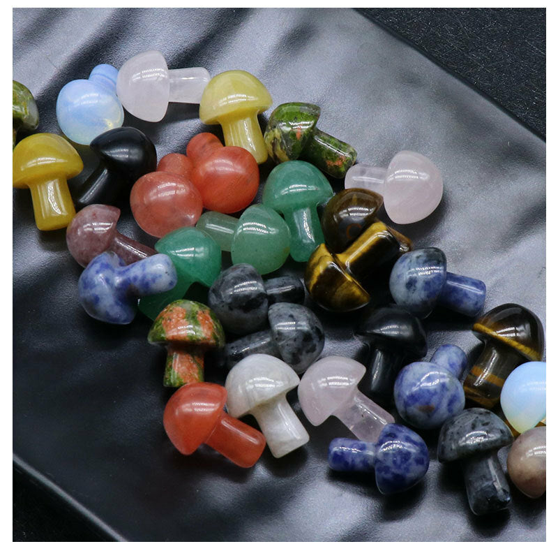 Wholesale 50pcs Natural Mini Mushroom Quartz Crystal Carved Polishing Healing