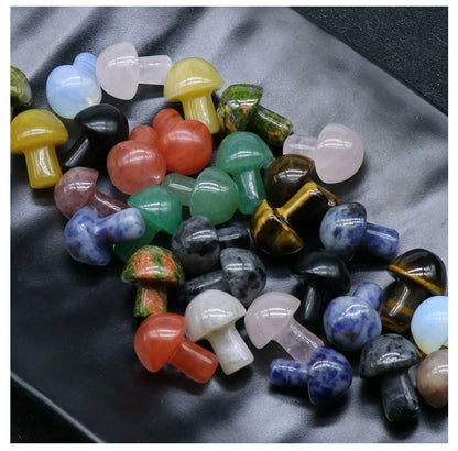 Wholesale 50pcs Natural Mini Mushroom Quartz Crystal Carved Polishing Healing