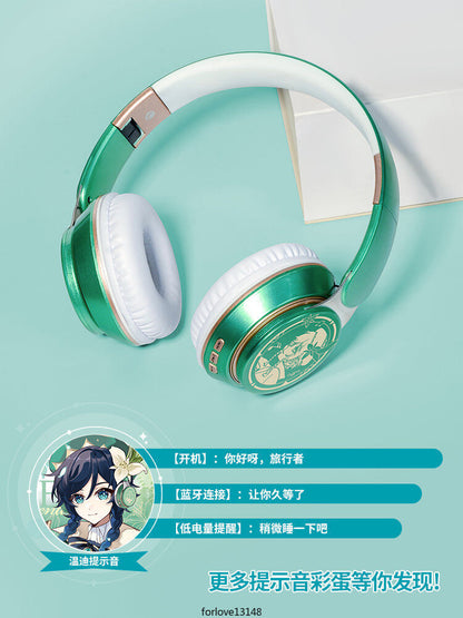 Genshin Impact Venti Cosplay Wireless Bluetooth Headset Foldable Headphones