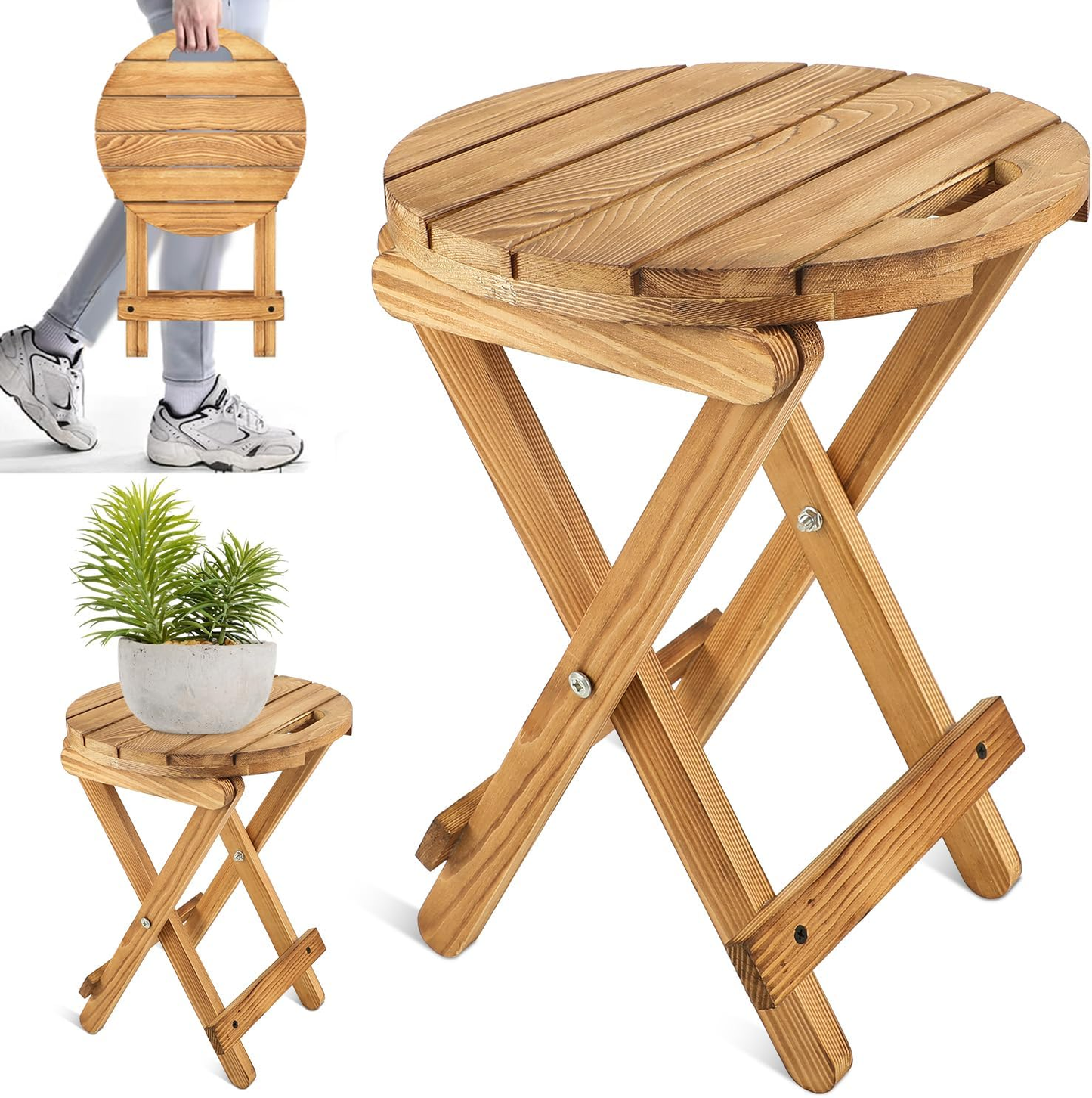 Multi-Purpose Wooden Folding Patio Table Portable Desk Home Office Decoration