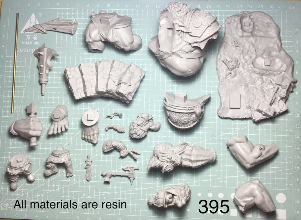 1/24 Resin Figure Model 2 fantasy dwarf warriors (BIG SET) unassembled unpainted