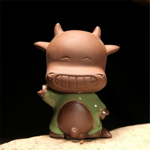 Chinese Brother Kiln Creative Tea Pet Pee Doll Statue Purple Clay Ornament