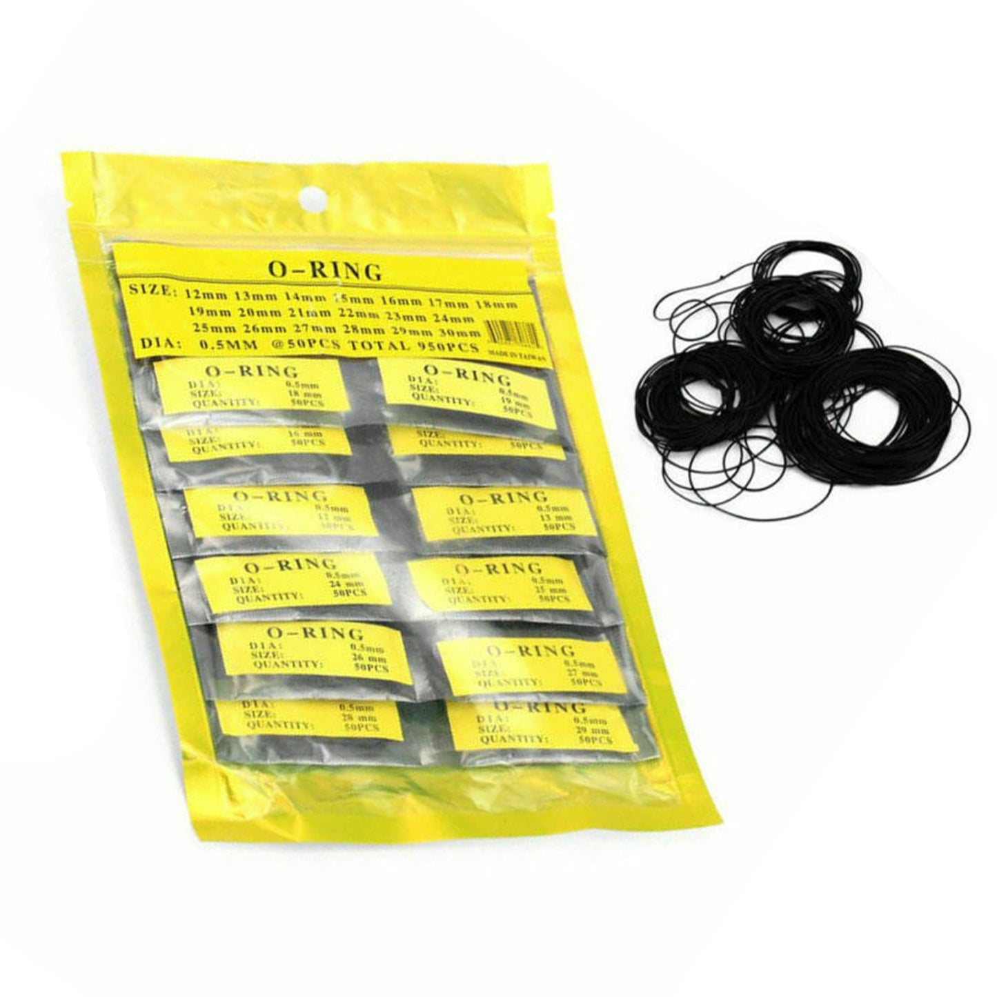 10 Sizes 500Pcs Dia 0.8mm 31-40mm Rubber O-Ring Watch Back Cover Seal Gaskets