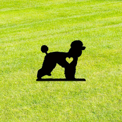 Clever Dog Garden Stake Iron Art Silhouette Metal Yard Sign Courtyard Art Garden
