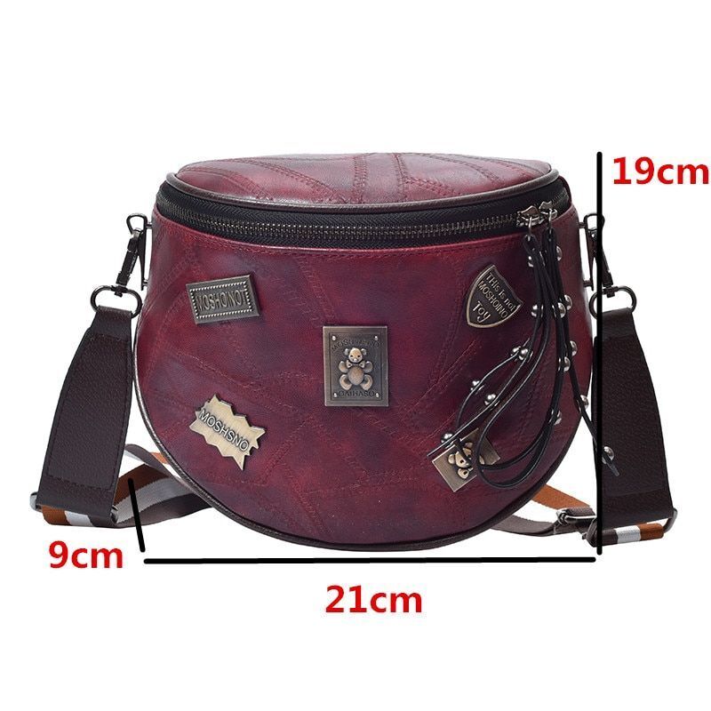 Vintage Crossbody Bag Soft Leather Shoulder Bag Messenger Purse Casual Bucket
