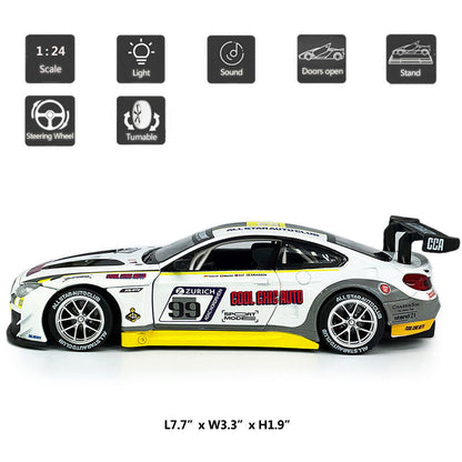 1/24 BMW M6 GT3 Model Car Diecast Toy Vehicle Boys Toys Kids Gifts Doors Open