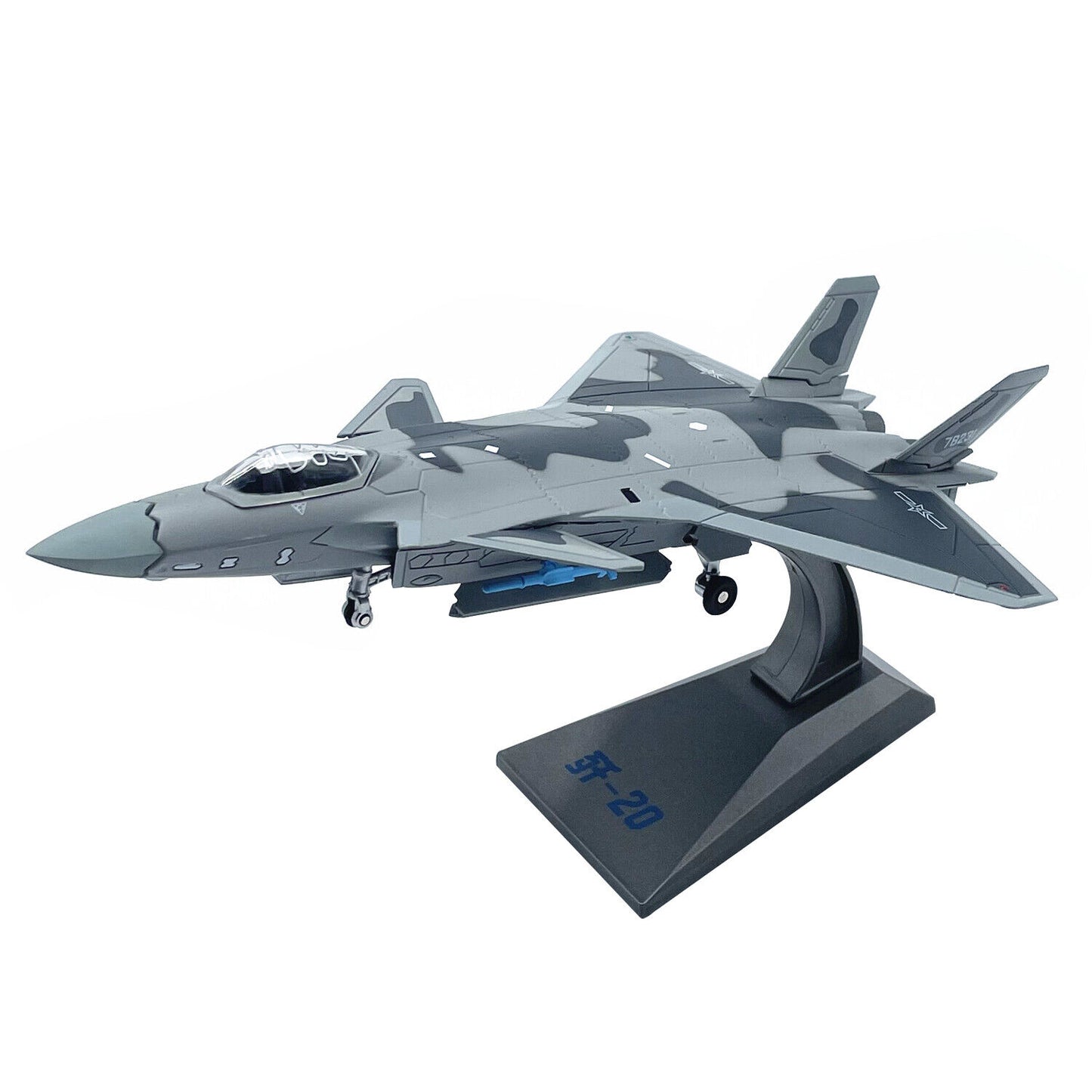 1:100 Chinese J-20 Fighter Stealth Aircraft Model Alloy Static Decoration