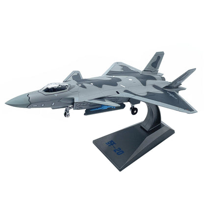 1:100 Chinese J-20 Fighter Stealth Aircraft Model Alloy Static Decoration