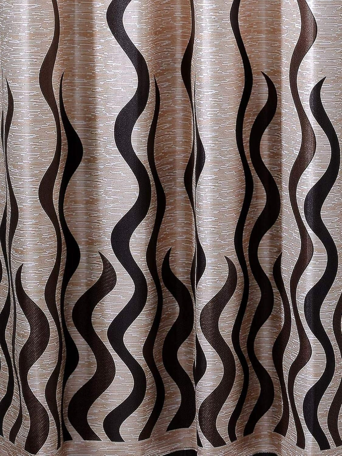 New 2 Pieces Eyelet Window Curtain Set 5 Feet Brown