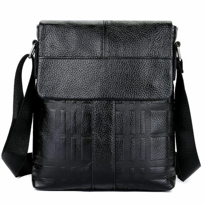 100% Genuine Leather Men's Embossing Business 8" Sling Shoulder/Messenger Bag