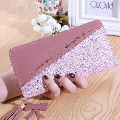 Women Wallets Coin Purses Cards Holder Double Zippers Handbag Money Bags 20*10CM