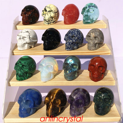 Top! wholesale Natural skull quartz crystal skull carved reiki healing 2''
